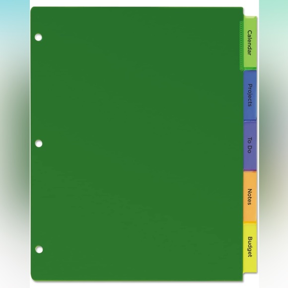 Avery 5-Tab Plastic Binder Dividers Insertable Multicolor Big Tabs 2 set + Bonus - Picture 4 of 14